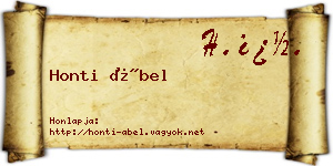 Honti Ábel névjegykártya